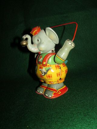 Vintage Tin Windup - " Circus Elephant Jumping Rope " - 1950 