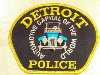 Michigan State Detroit Police Patch Automotive Capital Motto - Ford Model T