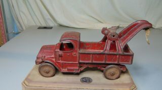 Vintage Champion Cast Iron Red Mack Tow Truck