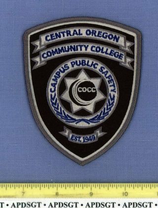 Central Oregon Community College Public Safety School Campus Police Patch Cocc