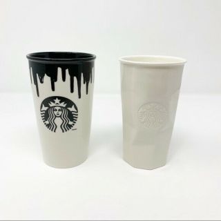 Starbucks Band Of Outsiders Drip & Geometric Ceramic Tumbler Mugs No Lids