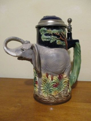 Vintage Figural German Beer Stein Elephant Limited 7/2500 " Noble Power " Tradex