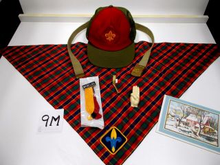 Cub Scout Webelos M/f Set - Neckerchief/scarf Hat Slide Belt Colors Boy Scouts 9m
