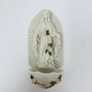 Maddonna Virgin Mary Holy Water Font,  By Touch Of Rose By Roman 6” Wall Plaque