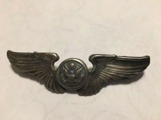 Ww2 Us Army Air Corps Aircrew Wings Sterling 20.  8 Grams Clutch Back 3 "