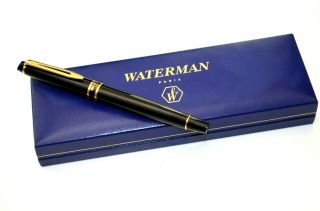 Waterman Paris Expert Ii Black & Gold Fountain Pen,  F - Fine Nib,  Made In France