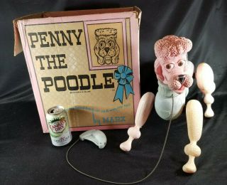 Vintage Marx Penny The Poodle 1963 Toy Dog With Box
