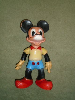 Mickey Mouse Moveable Rubber Toy - Ex Yugoslavia - Walt Disney Prod 1964 Art 127