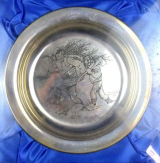 115 Grams Sterling Silver Plate Norman Rockwell Christmas Franklin 2