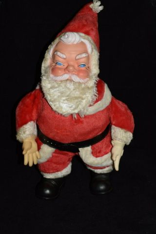 Vintage 1950s Plush Santa Claus Rubber Face Made By My Toy Mid Century 21 "