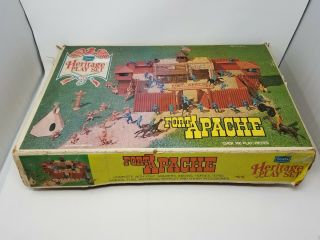1960s Sears Heritage Marx Fort Apache Play Set W/ Box Cowboys & Indians