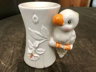 Vintage Japanese Ceramic Parrot Candle Holder