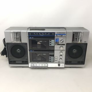 Vintage Emerson Ctr 949 Boombox Double Cassette Player D6a