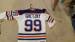 Edmonton Oilers Wayne Gretzky 99 Hockey Nhl Ccm Jersey Size Large White Vintage
