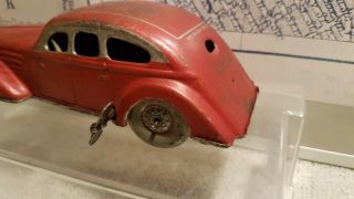 Distler tin toy Wind Up Red Car Us Zone Germany - restore or sparepart - 2