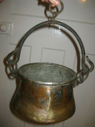 Antique Copper Cooking Pot Or Planter - Islamic