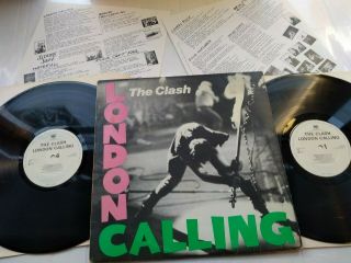 The Clash - London Calling - Uk 1979 1st Press Double Cbs Lp,  Inserts White Labels