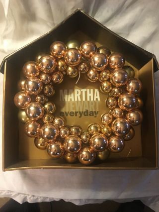 16  Martha Stewart Everyday Holiday Golden Luster Ball Christmas Wreath Decor