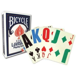 6 Decks Play Card Bicycle Lo Vision (6 - Pack) Lo Vision E - Z See Colors Vary