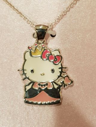 Sanrio Hello Kitty Princess Sterling Silver 925 18 " Fine Jewelry Necklace W/box