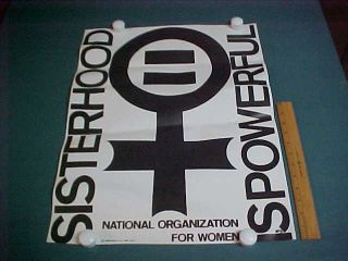 Vintage National Organization For Women 1973 Wash.  D.  C.  Rally Poster 22 1/2 X 17
