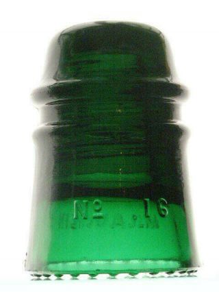 CD 121 [10] McLaughlin No.  16 teal green glass insulator, 3