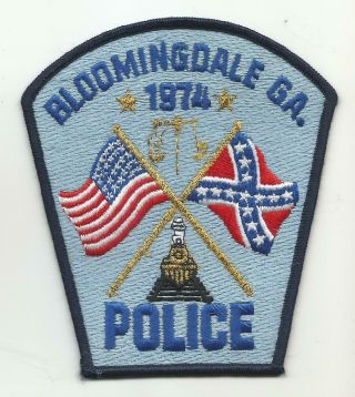 Bloomingdale Georgia Ga Police Patch Civil War Flag 1974 Train