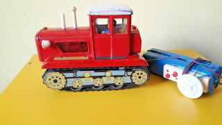 Tin Toy Red China Tractor ME 701 2