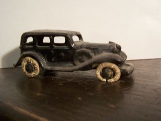 Hubley? Arcade? Other???? - - 5 " Black Cast Iron Touring Car Dual Sidemount 1930 