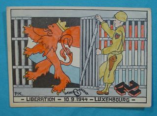 Wwii Us Army Liberation Of Luxembourg 10.  9.  1944 Color Card