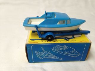 Vintage Lesney Matchbox (no 9d) Boat And Trailer With Carton