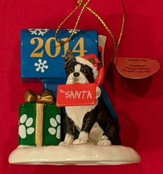 The 201 Annual Boston Terrier Danbury Ornament " Letter For Santa "