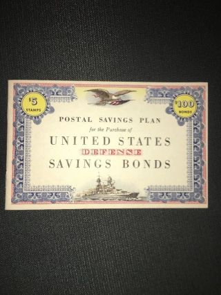 Postal Savings Plan Us Defense Savings Bond Booklet