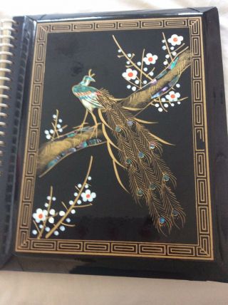 Vintage Japanese Musical Photo Album 3d Mother Of Pearl Birds And Hand Painted