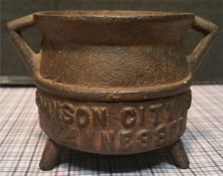 Vintage Johnson City Tennessee Salesman Sample Fdy & Machine Co Cast Iron Pot
