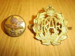 Ww2 Royal Canadian Air Force Rcaf Cap Badge And Button
