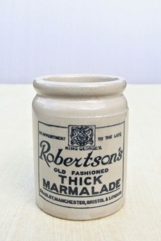 Vintage C1930s Robertsons Paisley Manchester Bristol London Marmalade Jar