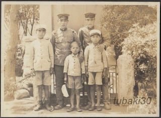 C35 Imperial Japanese Army Photo Soldiers And Primary Schoolchildren