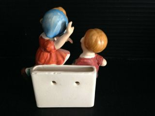 L & M Lipper & Mann Boy Girl Wall Pocket Planter Ceramic Japan Vintage 1956 2