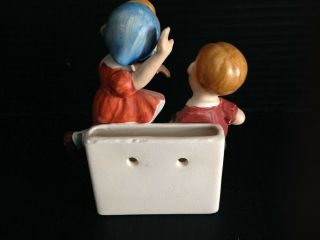 L & M Lipper & Mann Boy Girl Wall Pocket Planter Ceramic Japan Vintage 1956 3