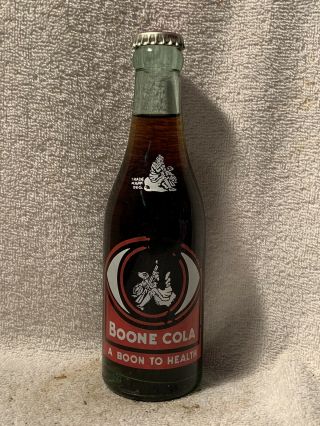 Full 7oz Boone Cola Acl Soda Bottle Boone Rock Bottling Spencer,  N.  C.