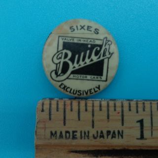 Buick Sixes Exclusively Valve In Head Motor Cars Pin Back Button