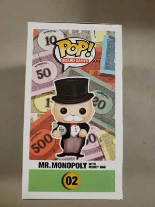 Funko Pop Mr.  Monopoly With Money Bag 02 Funko Ltd.  EXC.  Vinyl W/POP PROTECTOR 2