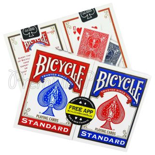 4 Decks Bicycle Standard Index Playing Cards Poker Magic Tricks Uspcc Red & Blue