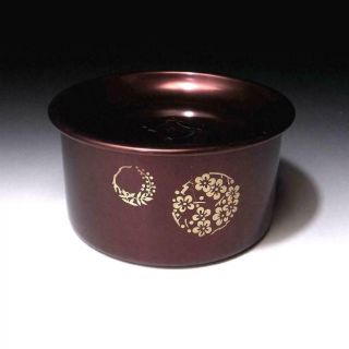 Oo19: Vintage Japanese Copper Kensui Bowl For Tea Leaves,  Cha - Koboshi