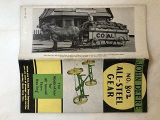 1938 JOHN DEERE No 802 ALL STEEL GEAR Farm Tractor Brochure MOLINE COAL WAGON 2