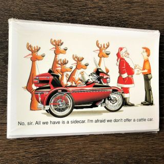 2003 Harley Davidson Motorcycle Vintage Christmas Cards Santa Sidecar