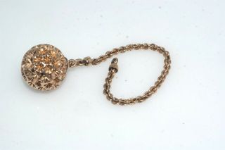 Victorian Gold Filled Ball Fob Charm Pendant Chain