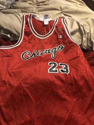 Michael Jordan Chicago Bulls Vintage Champion Jersey 50th Gold Logo Sz 52 Xxl