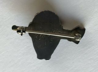 Vintage Sterling Silver Enamel Diabolical Devil Pin Brooch Signed Dated 11 - 1 - 50 2